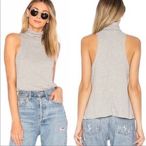 Gray free people turtleneck tank